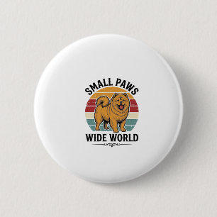 Chow Chow Shirt Small Paws Wide World Vintage Dog 6 Cm Round Badge