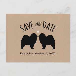 Chow Chow Silhouettes Wedding Save the Date Announcement Postcard