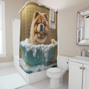 Chow Chow Sloppy Sleepy Cute Funny  Shower Curtain