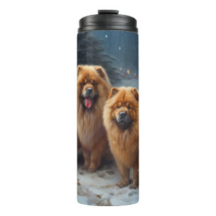 Chow Chow Snowy Sleigh Christmas Decor Thermal Tumbler