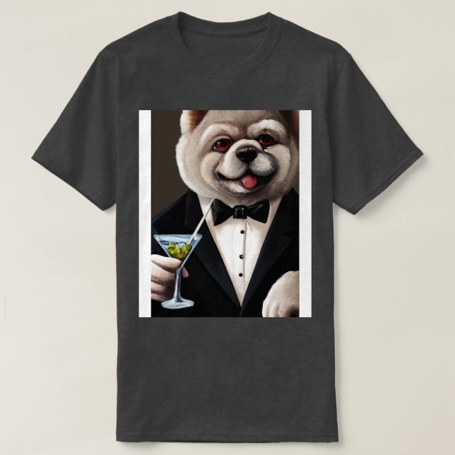 Chow Chow Suit Martini 1 T-Shirt (Design Front)