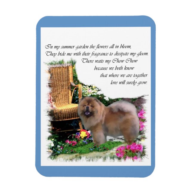 Chow Chow Summer Garden Magnet (Vertical)