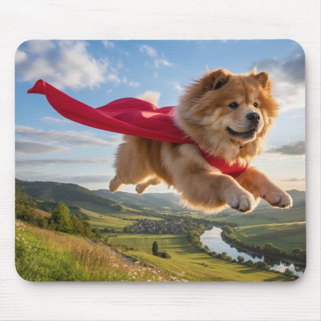 Chow Chow Superhero Mousepad (Front)