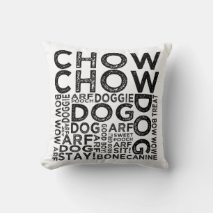 Chow Chow Typography Cushion