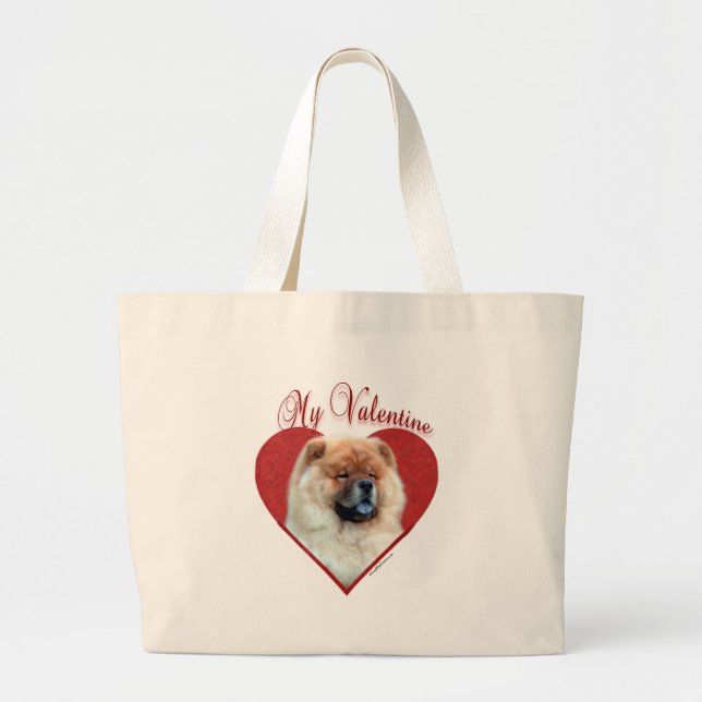 Chow Chow Valentine Large Tote Bag (Front)