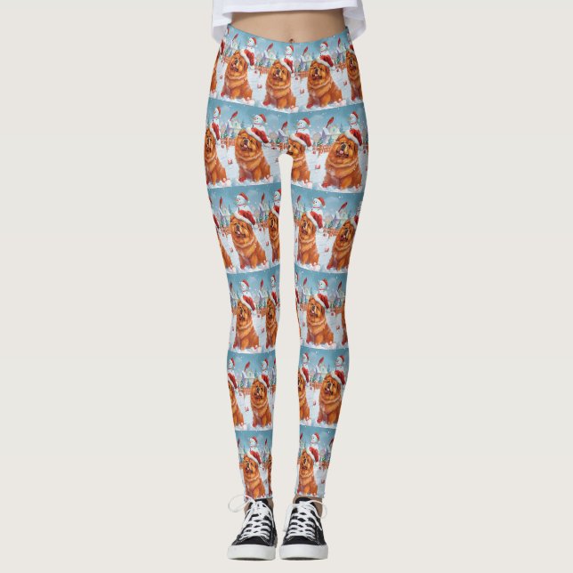Chow Chow Winter Wonderland Christmas Joy  Leggings (Front)
