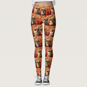Chow Chow With Heart Roses Valentine's Day Leggings