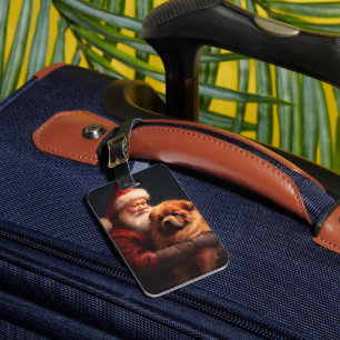 Chow Chow With Santa Claus Festive Christmas Luggage Tag