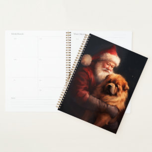 Chow Chow With Santa Claus Festive Christmas  Planner