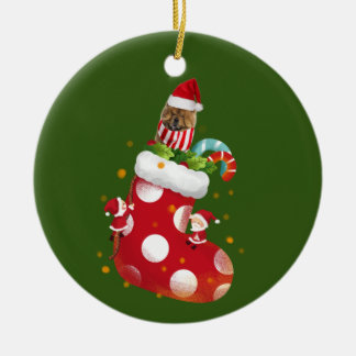 Chow Chow With Socking Ceramic Tree Decoration