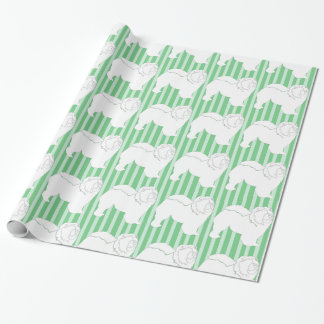 Chow-Chow  wrapping paper white silhouette green