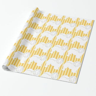 Chow-Chow  wrapping paper white silhouette stripes