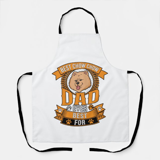 Chow Dad Dog Ever Wreath Paw Prints Apron (Front)