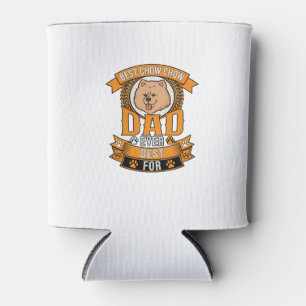Chow Dad Dog Ever Wreath Paw Prints Can Cooler