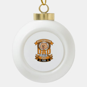 Chow Dad Dog Ever Wreath Paw Prints Ceramic Ball Christmas Ornament