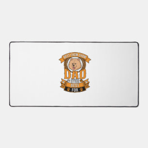 Chow Dad Dog Ever Wreath Paw Prints Desk Mat