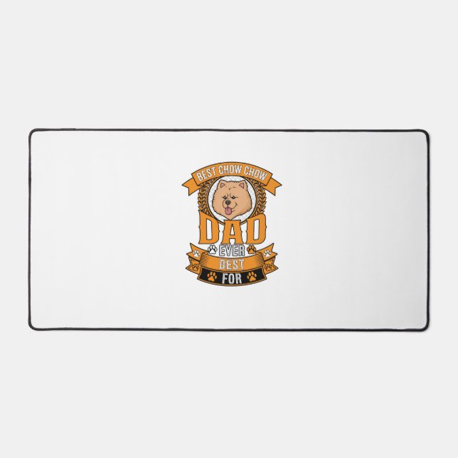 Chow Dad Dog Ever Wreath Paw Prints Desk Mat (Front)