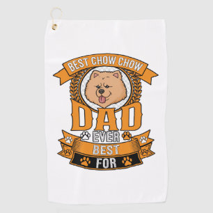 Chow Dad Dog Ever Wreath Paw Prints Golf Towel