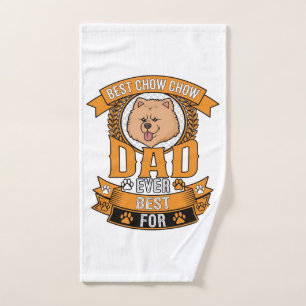 Chow Dad Dog Ever Wreath Paw Prints Hand Towel