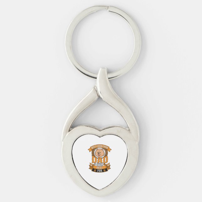 Chow Dad Dog Ever Wreath Paw Prints Key Ring (Front)
