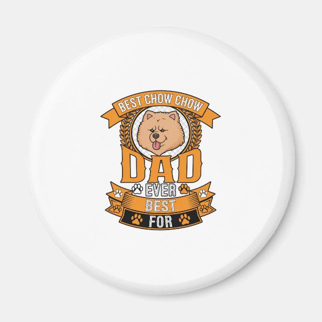 Chow Dad Dog Ever Wreath Paw Prints Magnet (Front)