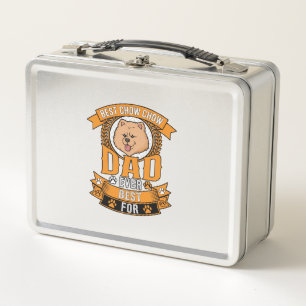 Chow Dad Dog Ever Wreath Paw Prints Metal Lunch Box