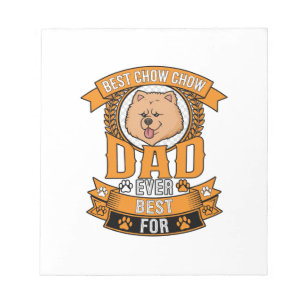 Chow Dad Dog Ever Wreath Paw Prints Notepad