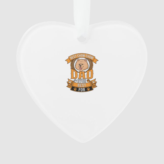 Chow Dad Dog Ever Wreath Paw Prints Ornament (Front)