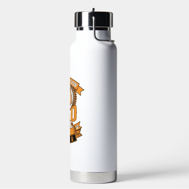 Chow Dad Dog Ever Wreath Paw Prints Water Bottle (Left)