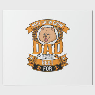 Chow Dad Dog Ever Wreath Paw Prints Wrapping Paper