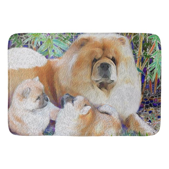 Chow mum and puppies bath mat/crate mat (Front)