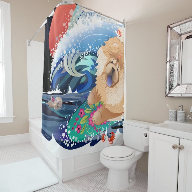 CHOWABUNGA - Chow  - Shower curtain or dog show (In Situ)