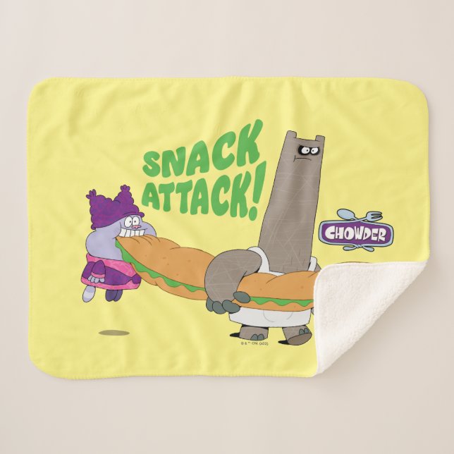 Chowder and Shnitzel Sherpa Blanket (Front (Horizontal))