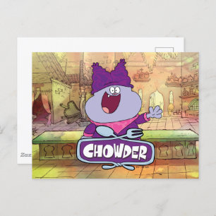 Chowder Waving Postcard