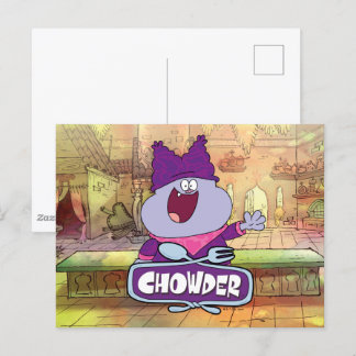 Chowder Waving Postcard