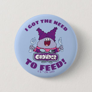 Chowder With Fork and Knife 6 Cm Round Badge