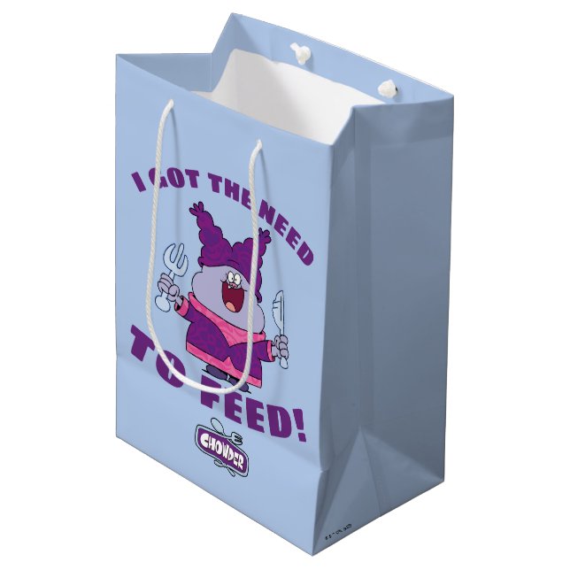Chowder With Fork and Knife Medium Gift Bag (Front Angled)