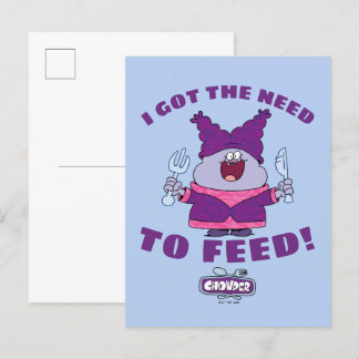 Chowder With Fork and Knife Postcard
