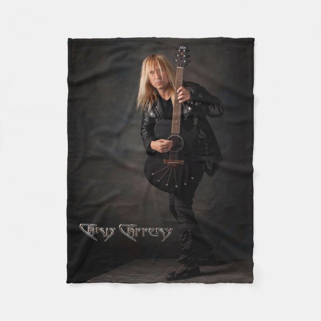 Chris Caffery with Babicz Guitar Fleece Blanket (Front)