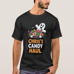 Chris Candy Haul Ghost Halloween Cat T-Shirt
