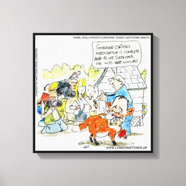 Chris Christie Lie A Fox Rolled Canvas Print (Front)