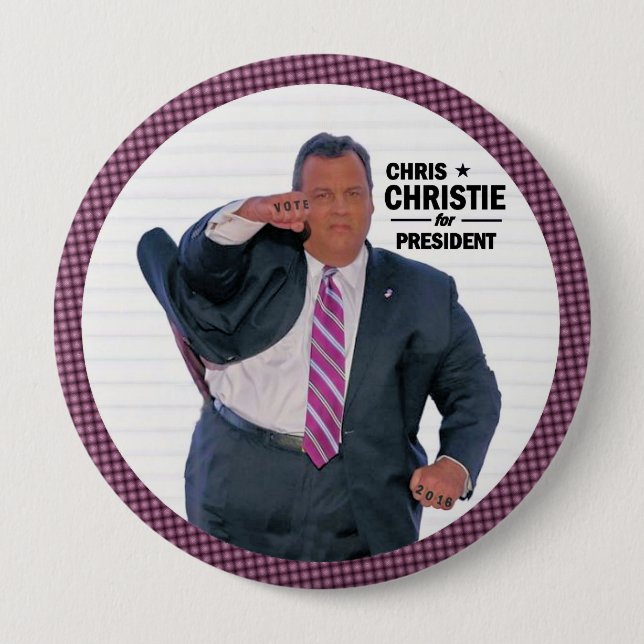 Chris Christie President in 2016 10 Cm Round Badge (Front)