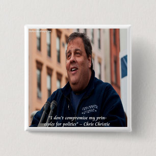 Chris Christie Principals Over Politics Quote 15 Cm Square Badge
