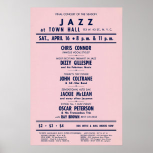 Chris Connor - Dizzy Gillespie - John Coltrane Poster
