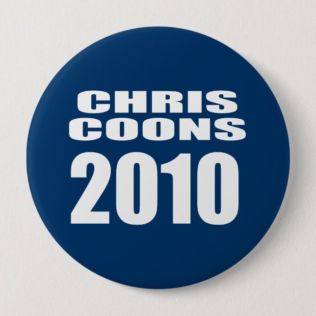 CHRIS COONS FOR SENATE 10 CM ROUND BADGE (Front)