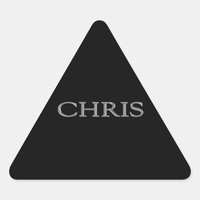 Chris Custom Raised Lettering Triangle Sticker (Front)