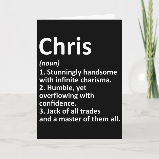 Chris Definition Personalised Name Funny Birthday  Card (Front)