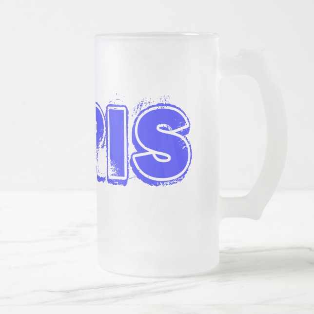Chris Frosted Glass Beer Mug (Right)