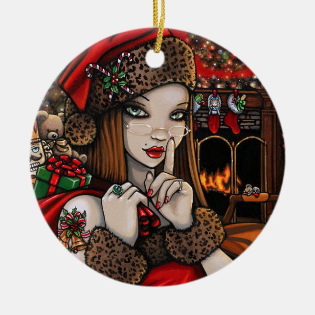 Chris Happy Holidays Traditional Christmas  Ceramic Tree Decoration (Front)