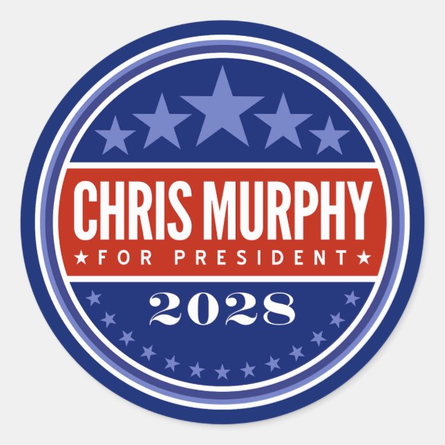 Chris Murphy for President 2028 Classic Round Sticker (Front)